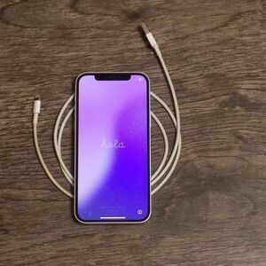 Apple iPhone 12 White Smartphone with Lightning Charging Cable